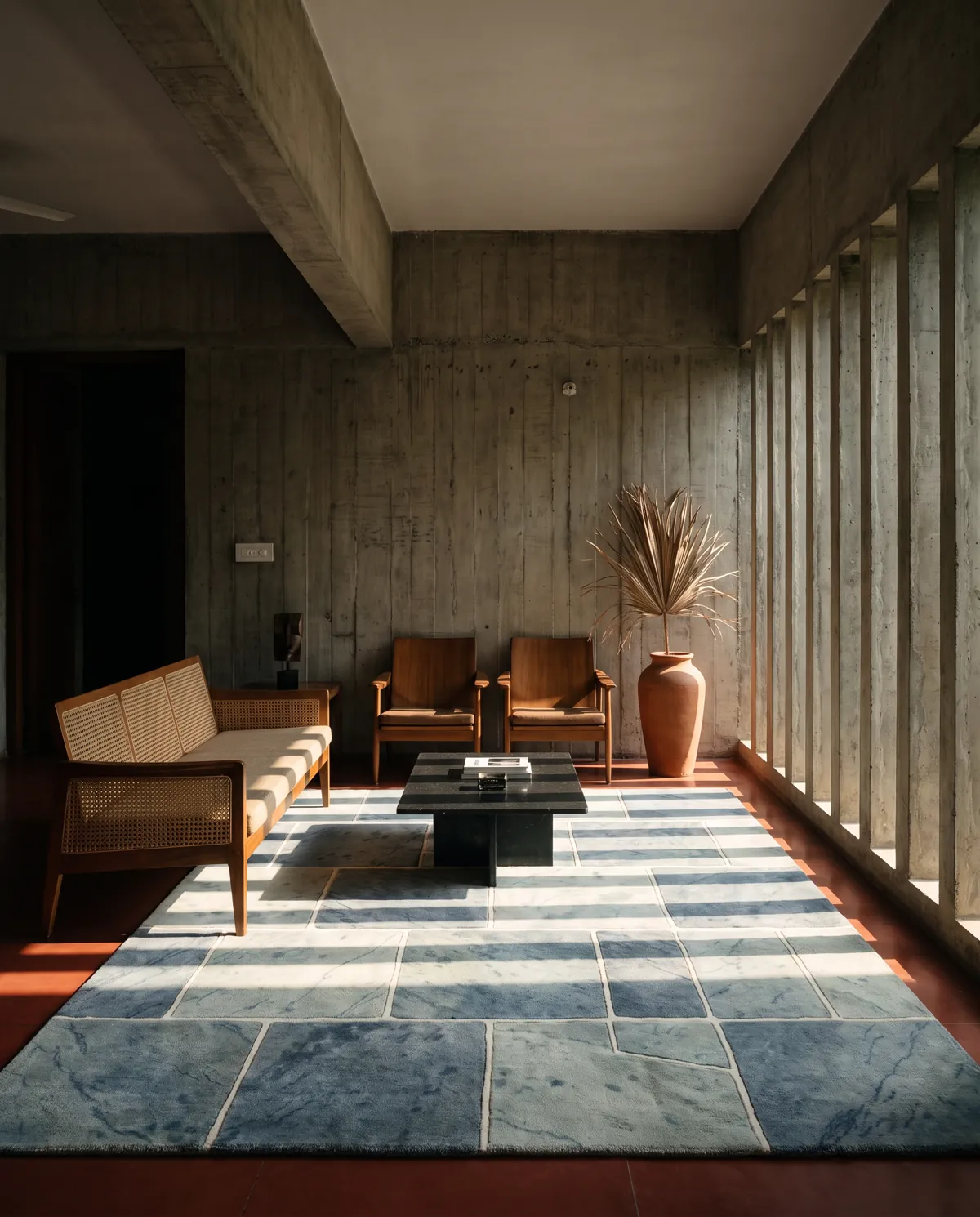 Kota, a rug from the Shulba collection, in a room