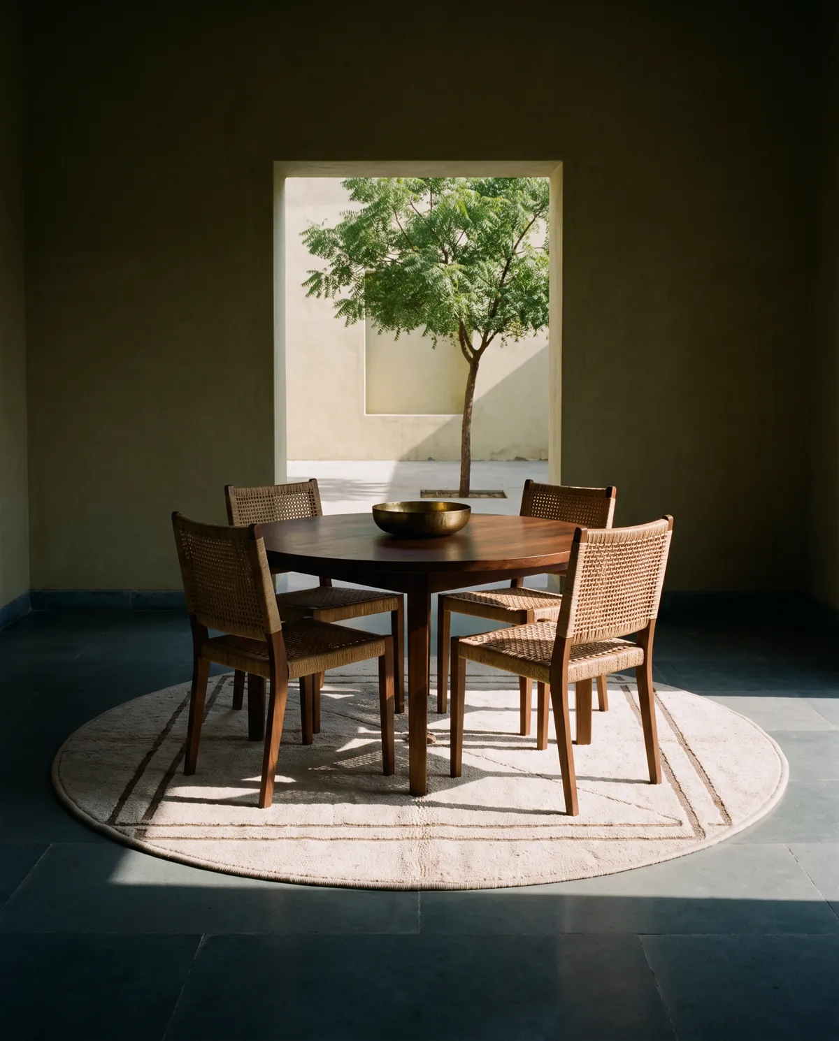 Parimandal, a rug from the Shulba collection, in a room
