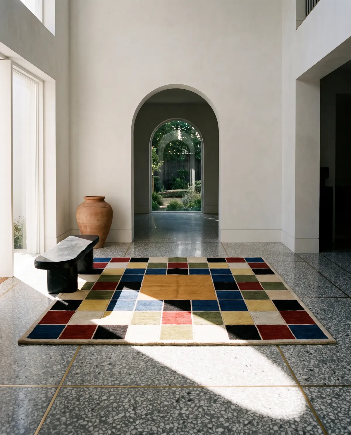 Vastu, a rug from the Shulba collection, in a room